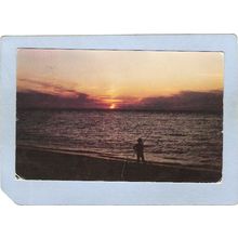 MA Cape Cod A Bass Fisherman On The Beach At Sunset ma_box2~566