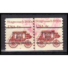 Used 1898Ab 4c Stagecoach Fine CNP Left 6 Line Gap PA0345