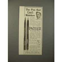 1913 Parker No 20, 42 1/2 Fountain Pen Ad - Misbehave