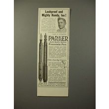 1913 Parker No 23 1/2, 20 Fountain Pen Ad - Leakproof