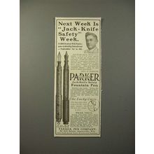 1913 Parker No 23 1/2, 20 Fountain Pen Ad - Safety