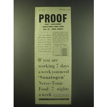 1940 Sanatogen Nerve-Tonic Food Ad - Proof
