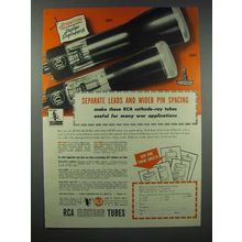 1943 RCA Electron Tubes Ad - Separate Leads Pin Spacing