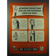 1943 RCA Electron Tubes Ad - Wartime Services