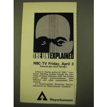 1970 Weyerhaeuser Arthur C. Clarke NBC Unexplained Ad