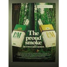 1976 L&M Cigarettes Ad - Two Tall Tastes