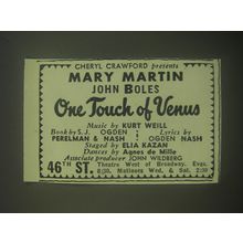 1945 One Touch of Venus Play Ad - Cheryl Crawford presents Mary Martin