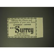 1948 Hotel Surrey Ad - Offering the charm and atmosphere of your own home