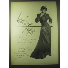 1948 Lord & Taylor Hostess Gown Ad - Assumes a fabulous, feline look