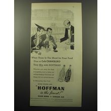 1950 Hoffman Club Soda and Ginger Ale Ad - Dine at Cafe Chambord
