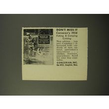 1954 Corcoran Fishing and Camping Gear Ad - Don't miss it