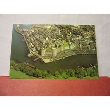 CAERNARVON CASTLE, WALES .used vintage postcard by Airviews Ltd. 1973 pm #