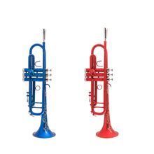 Bb Trumpet High Quality Red Blue Scrub Trumpet Brass Composite Type Trumpet
