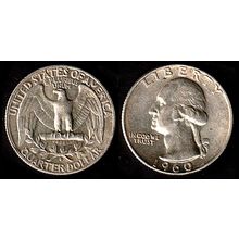 USA Qarter Dollar 1960 Coin Eagle Washington 25c