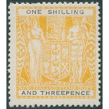 New Zealand 1955 1s.3d. yellow & black Wmk inverted Postal Fiscal SGF192 MNH