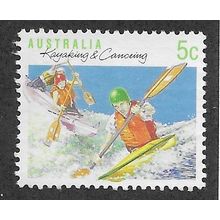 AUS 1989 5c 'SPORTS - KAYAKING AND CANOEING' (PERF 13.5) FINE USED (EBID67-295)