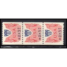 CVP31 37c Shield Very Fine MNH Dry Gum Strip of 3 PA5214