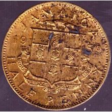 1959 Jamaica 1 Half Penny Coin
