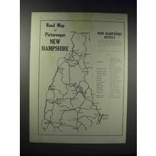 1918 Road Map of New Hampshire Ad - Picturesque