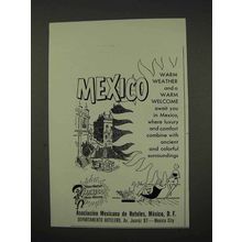 1956 Mexico Tourism Ad - Warm Weather and Welcome