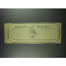 1956 Radio City Music Hall Ad - Showplace of the Nation