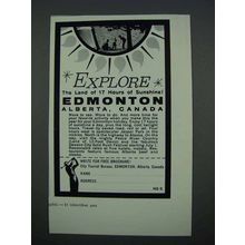 1962 Edmonton Alberta Canada Tourism Ad - Explore