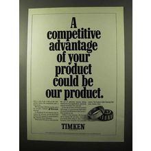 1970 Timken J-Line Bearings Ad - Competitive Advantage