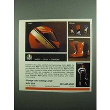 1989 AGV Ad - Esprit Helmet, Gloves, Boots and Leathers