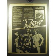 1974 Mott The Hoople Album Ad - When you're Mott you're hot