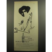 1956 Noilly Prat Vermouth Ad - art by Saul Steinberg - Don't stir without