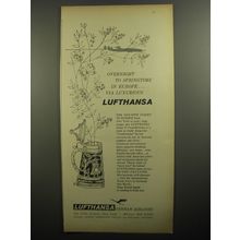 1956 Lufthansa Airlines Ad - Overnight to springtime in Europe