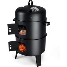 32" Charcoal Smoker BBQ Grill 3IN1 Outdoor Vertical Smoke Portable Meat Cooker