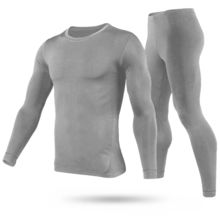 Pack of 2] Men Thermal Underwear Set Long Johns Pants Long Sleeve Soft Under...