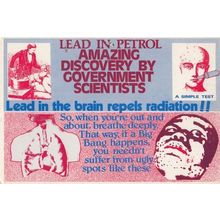 Lead In Petrol Radiation Protest Graphic Postcard