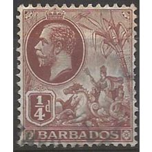 Barbados 1912 SG170a 1/4d Pale Brown Fine Used . .
