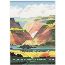Theodore Roosevelt National Park Nevada President Painting USA Postcard