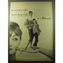 1960 M.C. Schrank Cezanne Pajamas Advertisement - To women who don't sleep well