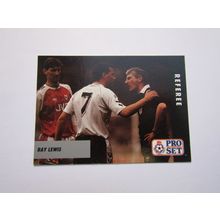 99. Referee - Ray Lewis - Pro Set 1990/91 Football Fixture List Card (ef1)