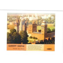 UK RAIL ADVERISING BRITISH RAILWAYS CARDIFF CASTLE CARD NO RAIL 1004