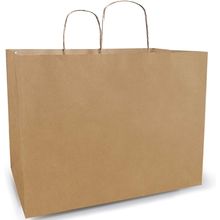 16X6X12 Inch 100 Pcs Kraft Paper Bags with Handles Bulk, Kraft Shopping Bags, Br