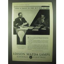 1931 General Electric Edison Mazda Lamps Ad - Profit