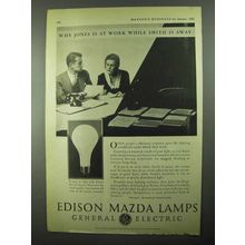 1931 General Electric Edison Mazda Lamps Ad - At Work