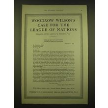 1924 Princeton University Press Ad - Woodrow Wilson case for League of Nations