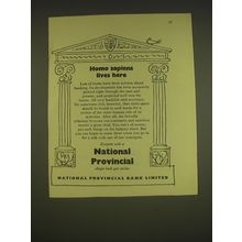1955 National Provincial Bank Limited Ad - Homo sapiens lives here