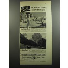 1952 Swiss National Travel Office Ad - As little as $39.50 a week