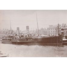 PS Snaefell II Ship at Douglas Harbour Coffee House Isle Of Man Postcard