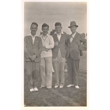 Unusual Group Of Men With Long Faces Real Photo Postcard