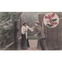 Language Of Flowers Chinese China Primrose Old Romance Postcard