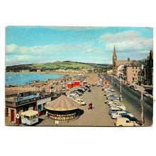 Postcard UK Scotland Ayrshire Largs Victoria Esplanade seaside cars posted 1964