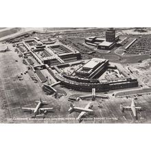 London Airport Control Tower Real Photo 1960s Birds Eye Postcard